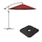 Pure Garden 10-Foot Offset Patio Umbrella with Square Base, Red 50-102-RB - alternate 5